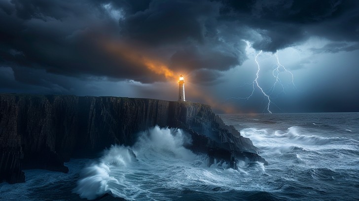 Free Lightning Ocean Storm Image - Storm, Lightning, Lighthouse ...