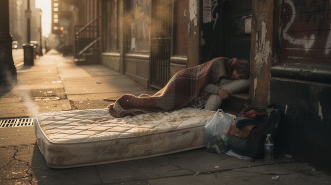 Free City Sidewalk Refuge Image - Homelessness, Poverty, Urban ...