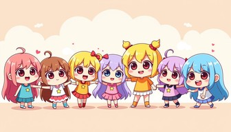 Free Colorful Chibi Friends Image - Chibi, Anime, Kawaii | Download at ...