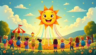 Free Sunny Childhood Joy Image - Sun, Children, Cartoon | Download at ...