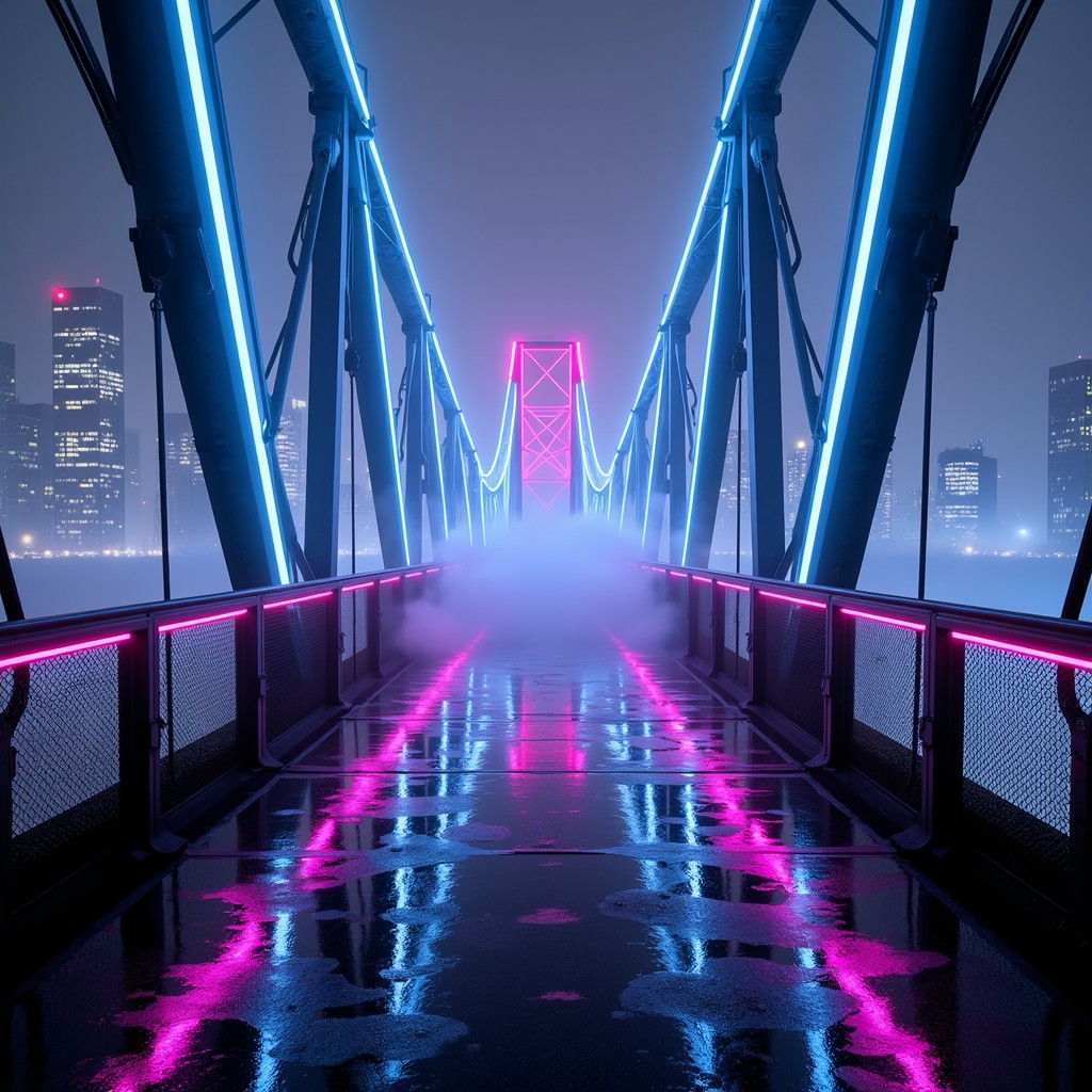 Free Neon Bridge Crossing Image - Futuristic, Neon, Bridge | Download ...