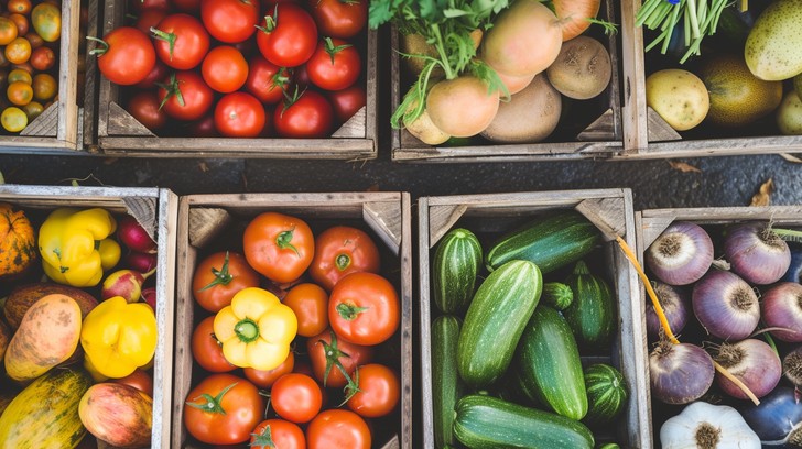 Free Colorful Vegetable Assortment Image - Tomatoes, Cucumbers, Onions ...