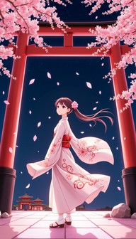Free Cherry Blossom Elegance Image - Anime, Kimono, Sakura | Download ...