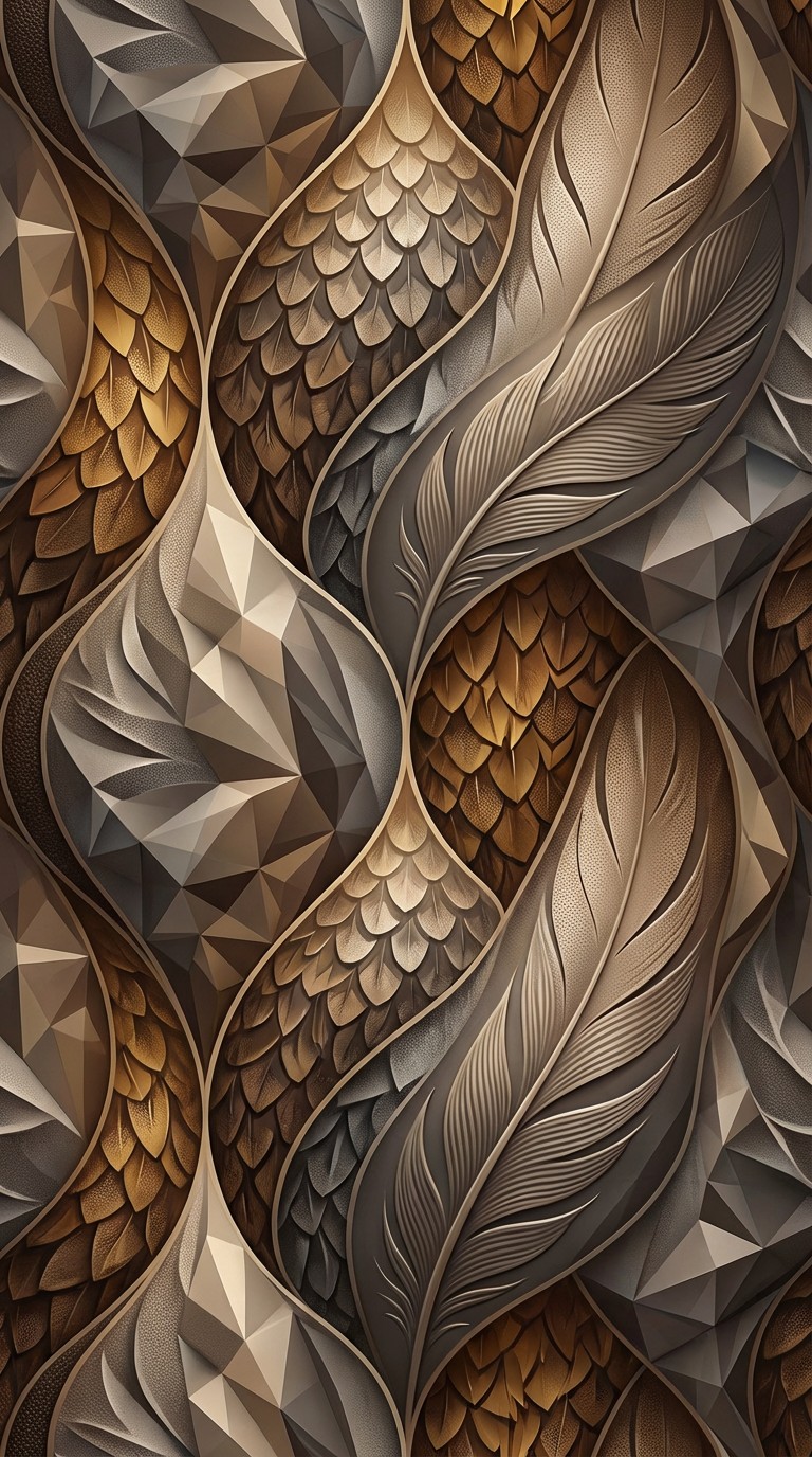 Free Feathered Geometric Elegance Image - Feather, Pattern, Geometric ...