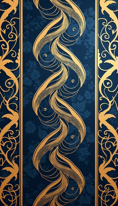 Free Flowing Deco Elegance Image - Gold, Navy, Swirl | Download at ...