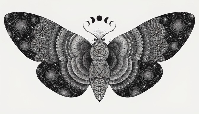 Moth Synetrical Free Sacred Moth Geometry Image - Moth, Geometric, Tattoo | Download at ...
