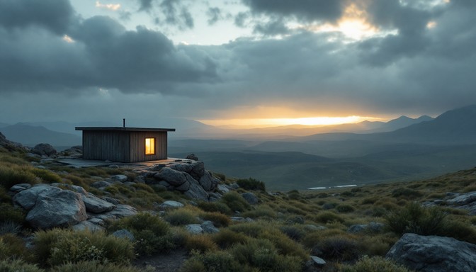 Wilderness Setting Free Wilderness Cabin Glows Image - Cabin, Wilderness, Sunset ...