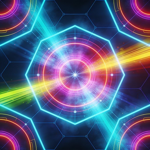 Geometry Neon Background Red And Blue Neon Geometry