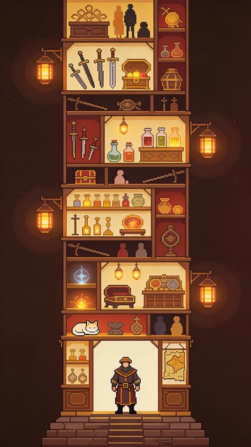Merchant Pixelated Free Merchant Tower Shop Image - Pixel, Art, Merchant | Download at ...