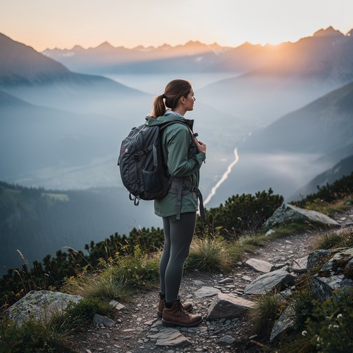Free Mountain Morning Adventure Image - Woman, Hiker, Backpack ...