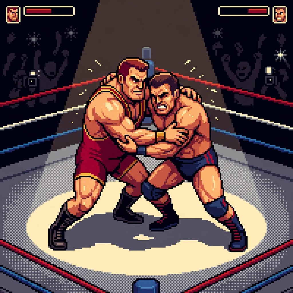 Free Pixel Wrestling Showdown Image - Pixel, Wrestling, Retro ...