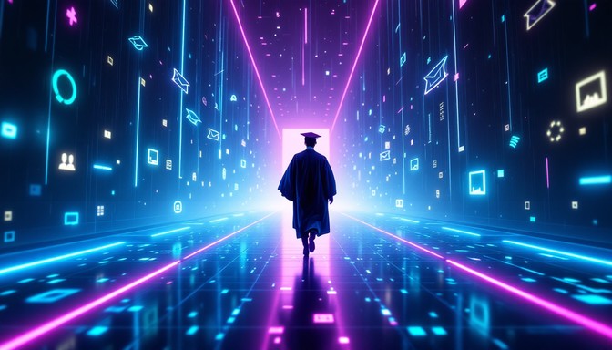 Free Future Graduate Walking Image - Cyberpunk, Graduation, Neon ...
