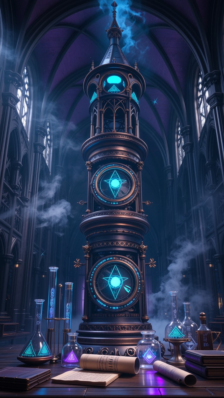 Free Mystical Machine Cathedral Image - Gothic, Steampunk, Mechanical ...