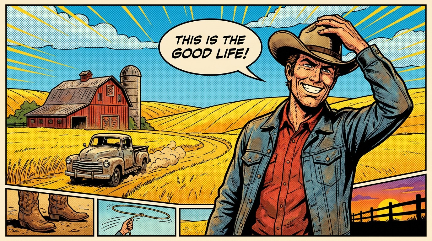 Free Retro Cowboy Comics Image - Cowboy, Farmland, Countryside ...