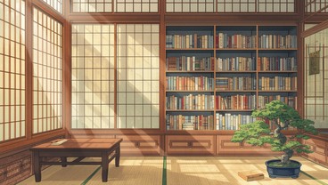 Free Japanese Library Serenity Image - Japanese, Library, Illustration ...
