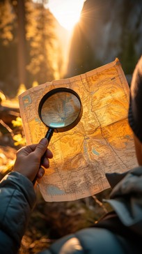 Exploring Using A Map Free Map Exploration Detail Image - Exploration, Map, Magnifying Glass ...