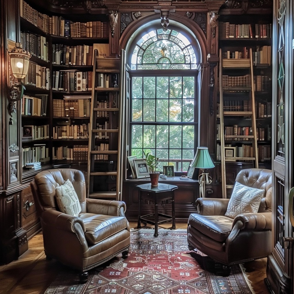 Free Elegant Library Nook Image - Library, Books, Armchairs | Download ...
