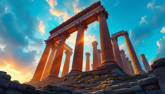 Free Ancient Columns Sunset Image - Temple, Ruins, Sunset | Download at ...