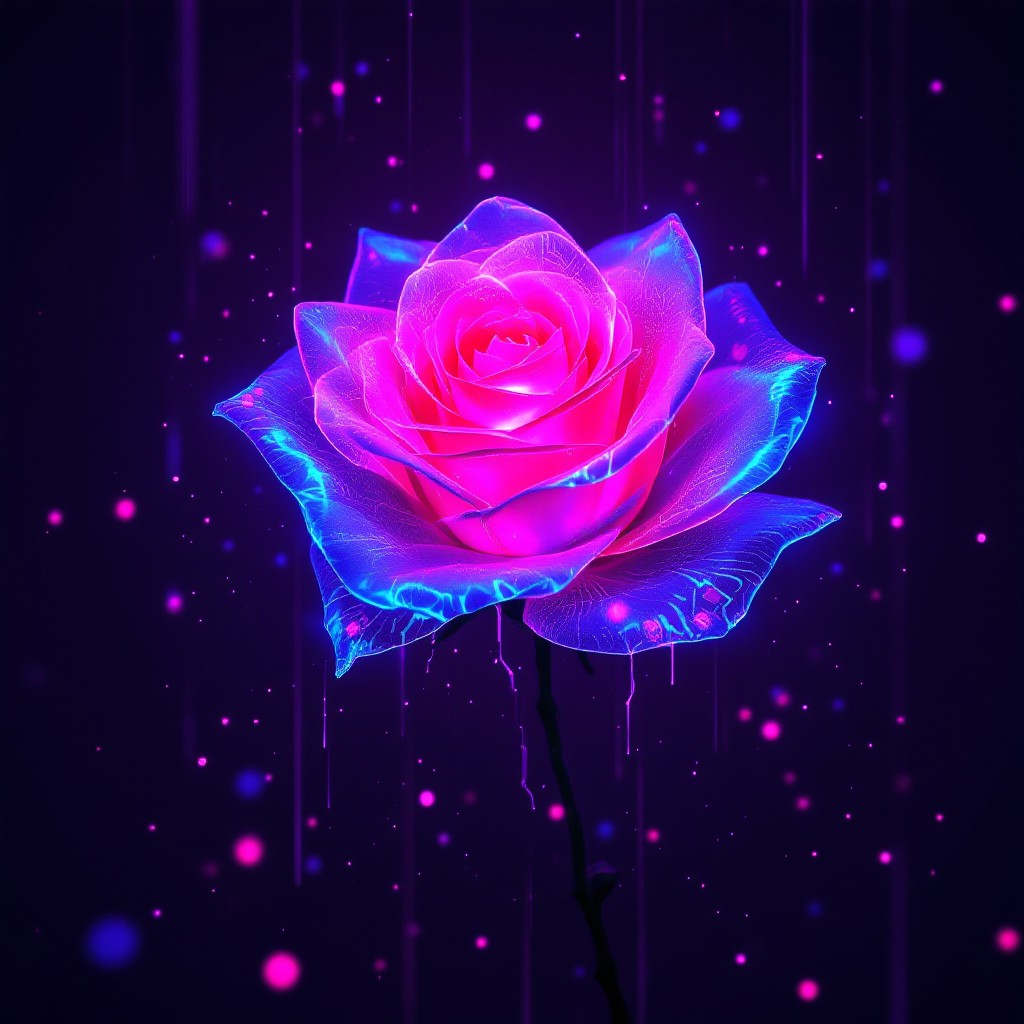 Free Glowing Cyber Rose Image - Cyberpunk, Rose, Neon | Download at ...