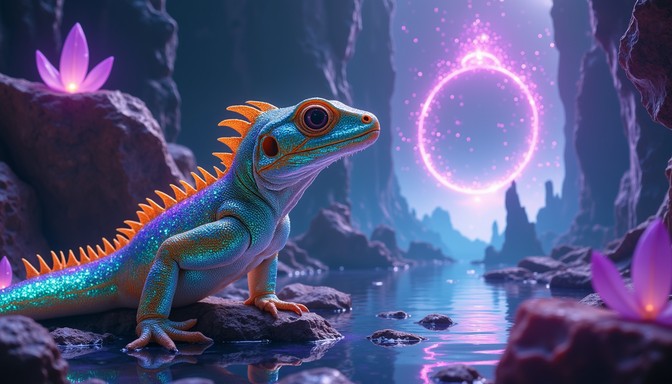 Commanding Lizard Free Mystical Portal Lizard Image - Lizard, Magical, Portal | Download ...