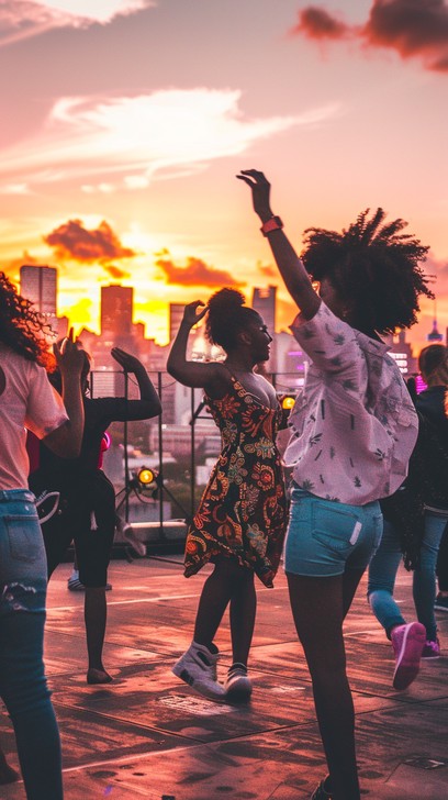 Free Sunset Dance Party Image - Sunset, Friends, Dancing | Download at ...