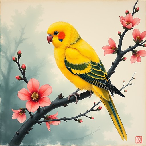 Free Golden Bird Blossoms Image | Download at StockCake