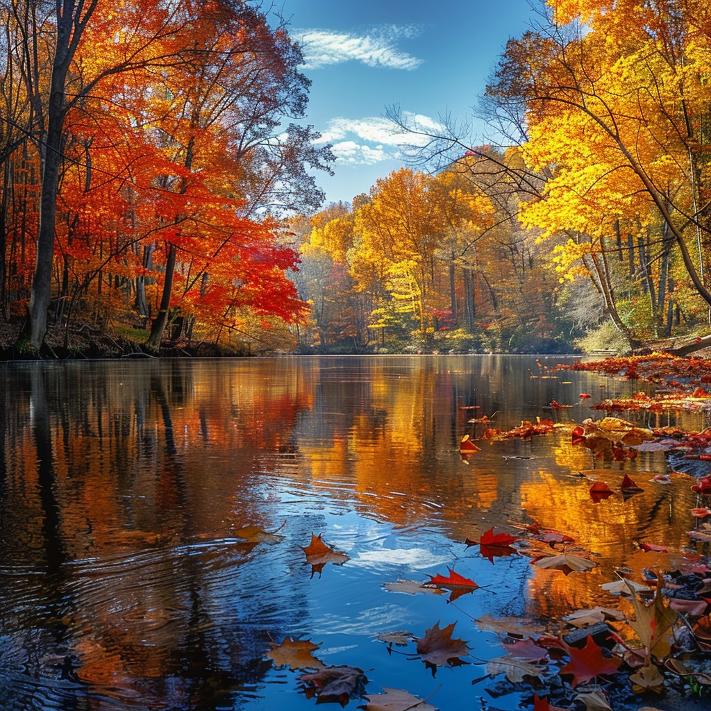 Free Autumn River Beauty Image - Autumn, River, Leaves | Download at ...