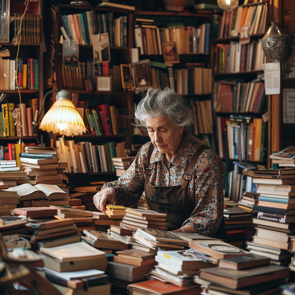 Free Elderly Librarian Sorting Image - Elderly, Woman, Books | Download ...
