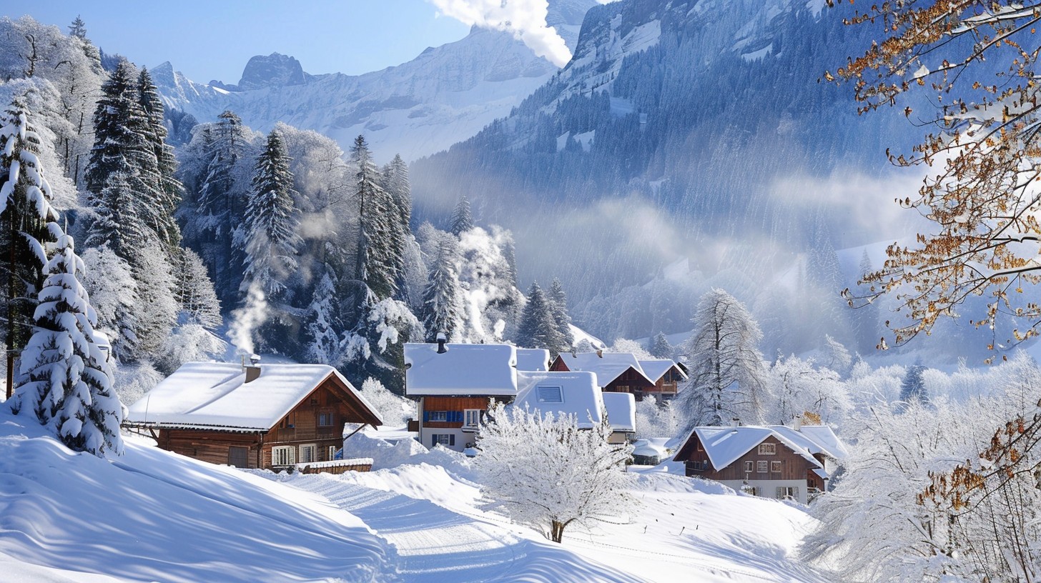 Free Winter Alpine Village Image - Winter, Alpine, Village | Download ...