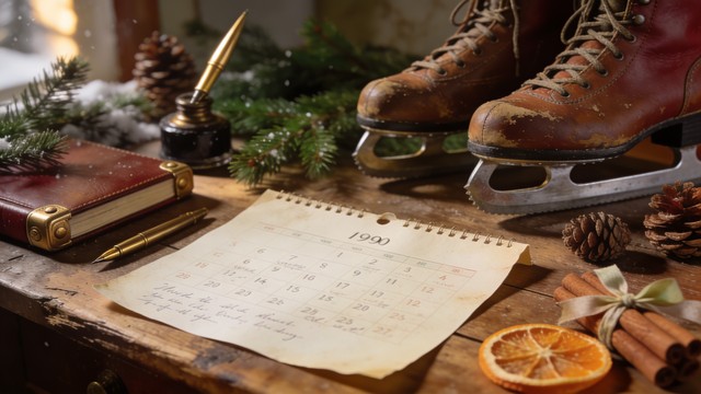 Free Vintage Winter Planning Image - Vintage, Calendar, Winter ...