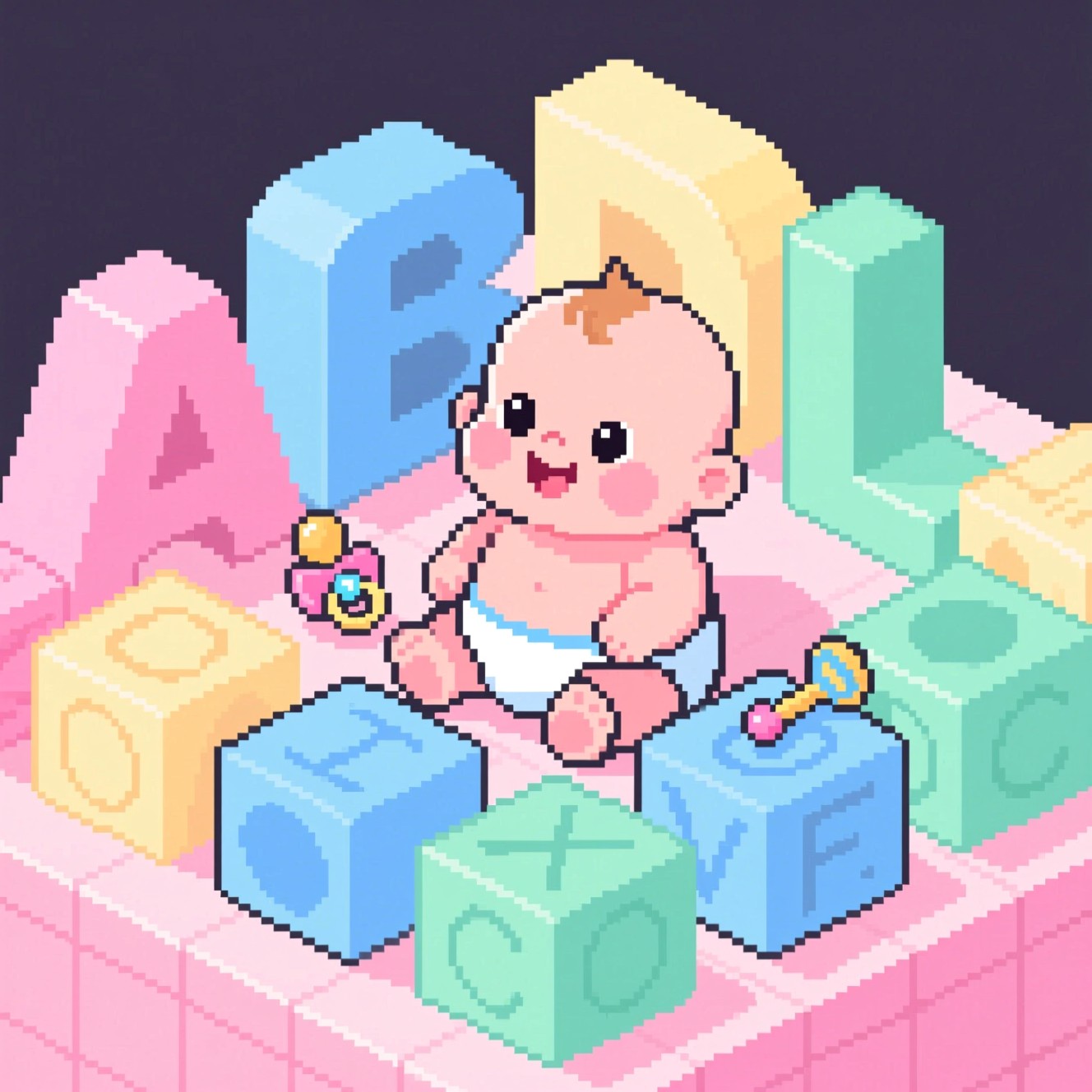 Free Pixel Baby World Photo - Baby, Pixel, Alphabet | Download at StockCake
