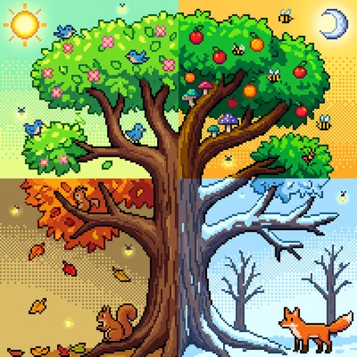 Free Seasons In Pixels Image - Pixelart, Tree, Seasons | Download at ...