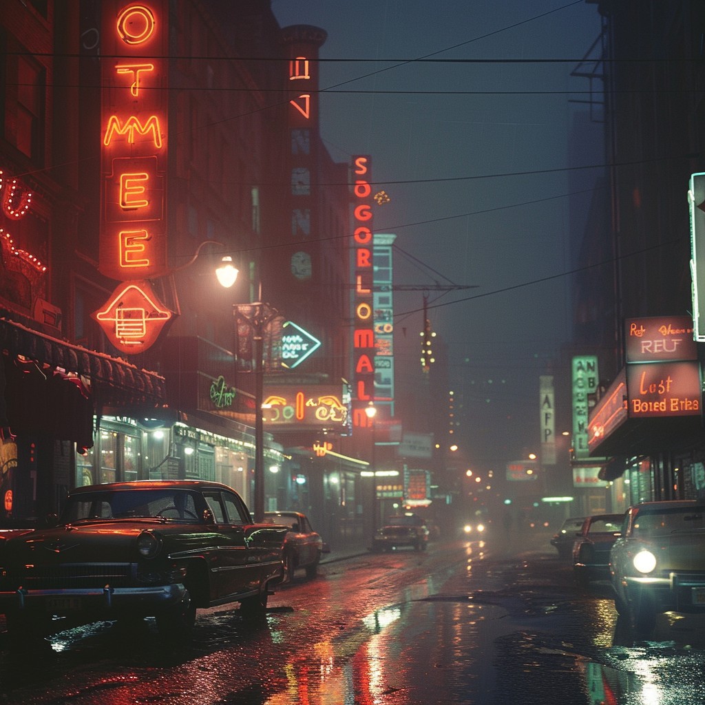 Free Neon Rainy Night Image - Cityscape, Neon, Rain | Download at StockCake