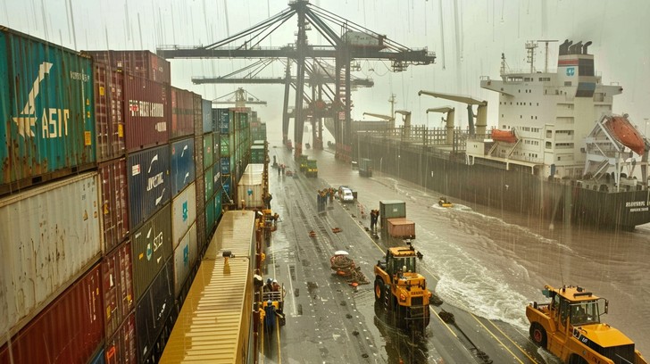 Free Rainy Port Operations Image - Rain, Port, Containers | Download at ...
