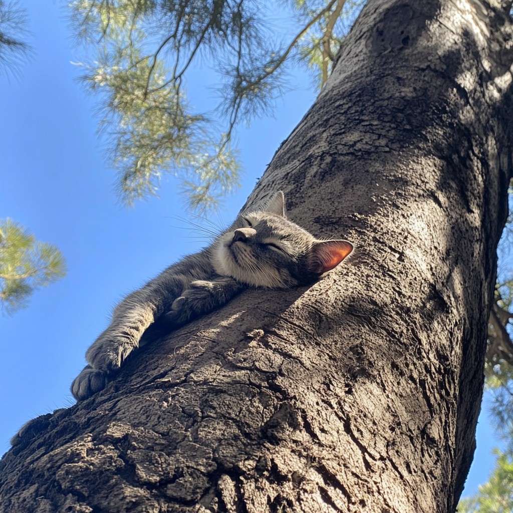 Free Cat Climbing Tree Image - Cat, Tree, Nap | Download at StockCake