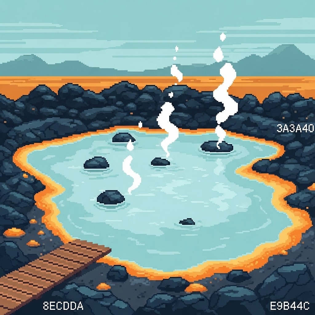Free Steaming Pixel Hotspring Image - Geothermal, Pixel, Hotspring ...