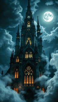 Free Moonlit Gothic Cathedral Image - Cathedral, Gothic, Spires ...