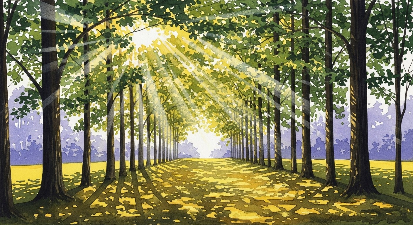 Free Golden Tree Path Image - Watercolor, Painting, Illustration ...