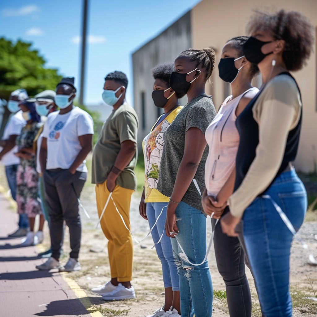 Free Community in Line Photo - People, Masks, Queue | Download at StockCake