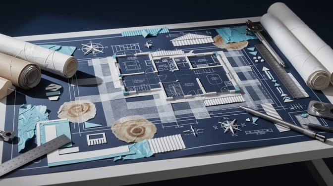 Bluechart Paper Project Free Blueprint Paper Art Image - Blueprint, Architecture, Papercraft ...
