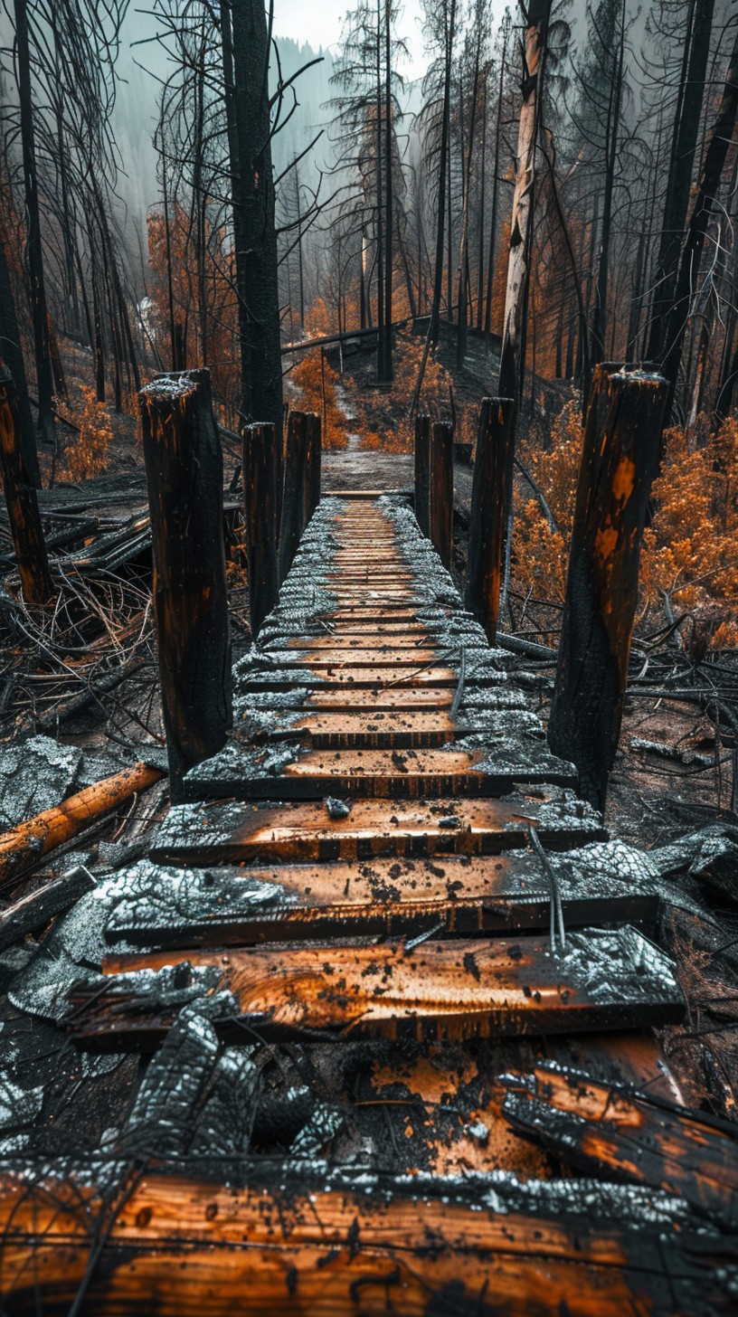 Fire Path Forest Free Burnt Forest Path Image - Forest, Bridge, Burnt | Download at ...