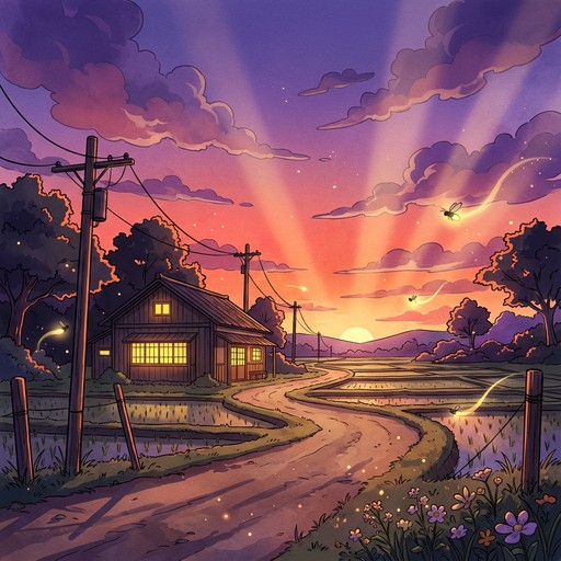 Free Rural Sunset Serenity Image - Anime, Manga, Illustration ...