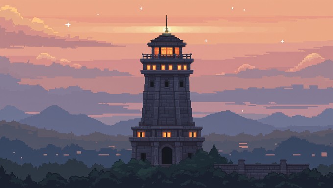 Free Beacon At Dusk Image - Lighthouse, Tower, Pixel | Download at ...