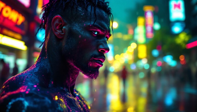 Free Neon Rain Warrior Image - Cyberpunk, Neon, Futuristic | Download ...