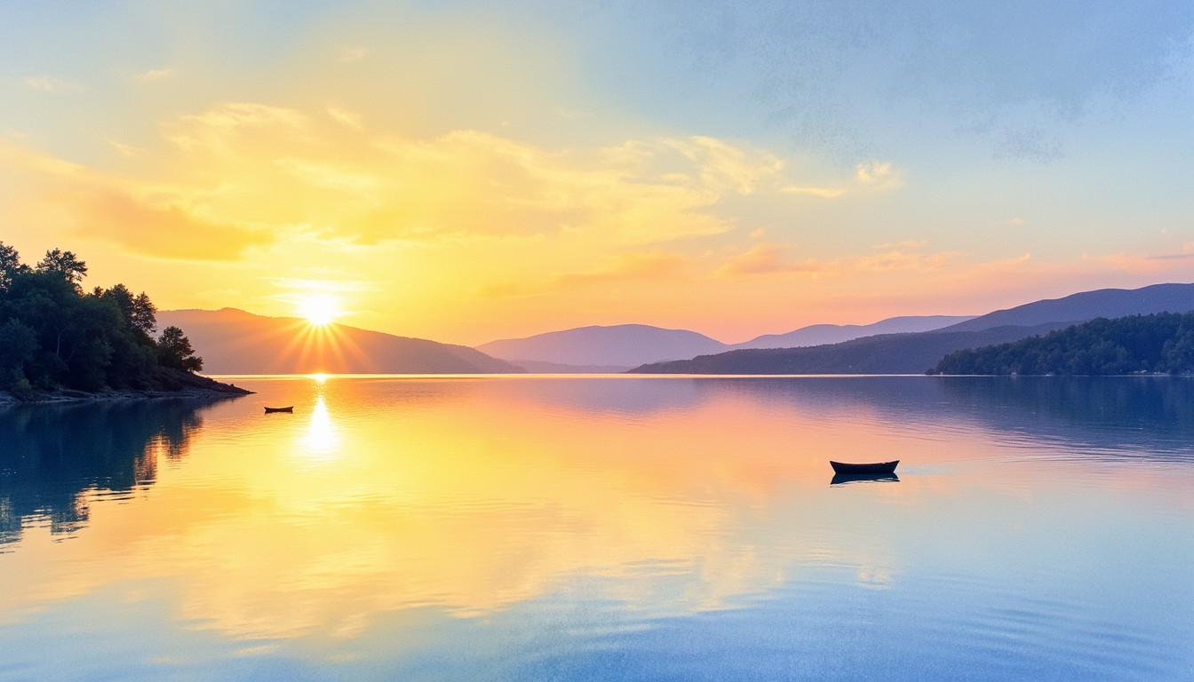 Free Tranquil Lake Sunset Image - Sunset, Lake, Reflection | Download ...