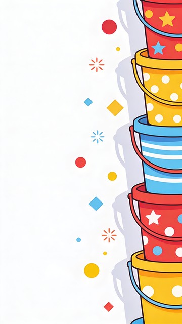 Cartoon Color Bucket Free Colorful Stacked Buckets Image - Buckets, Illustration, Cartoon ...