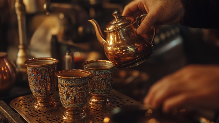 Pouring Tea Pattern Free Elegant tea pouring Image - Tea, Pouring, Copper | Download at ...