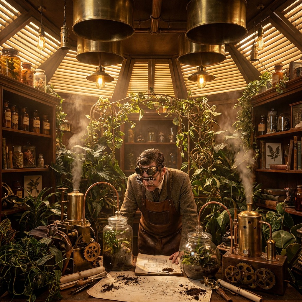Free Steampunk Botanical Workshop Image - Steampunk, Inventor ...
