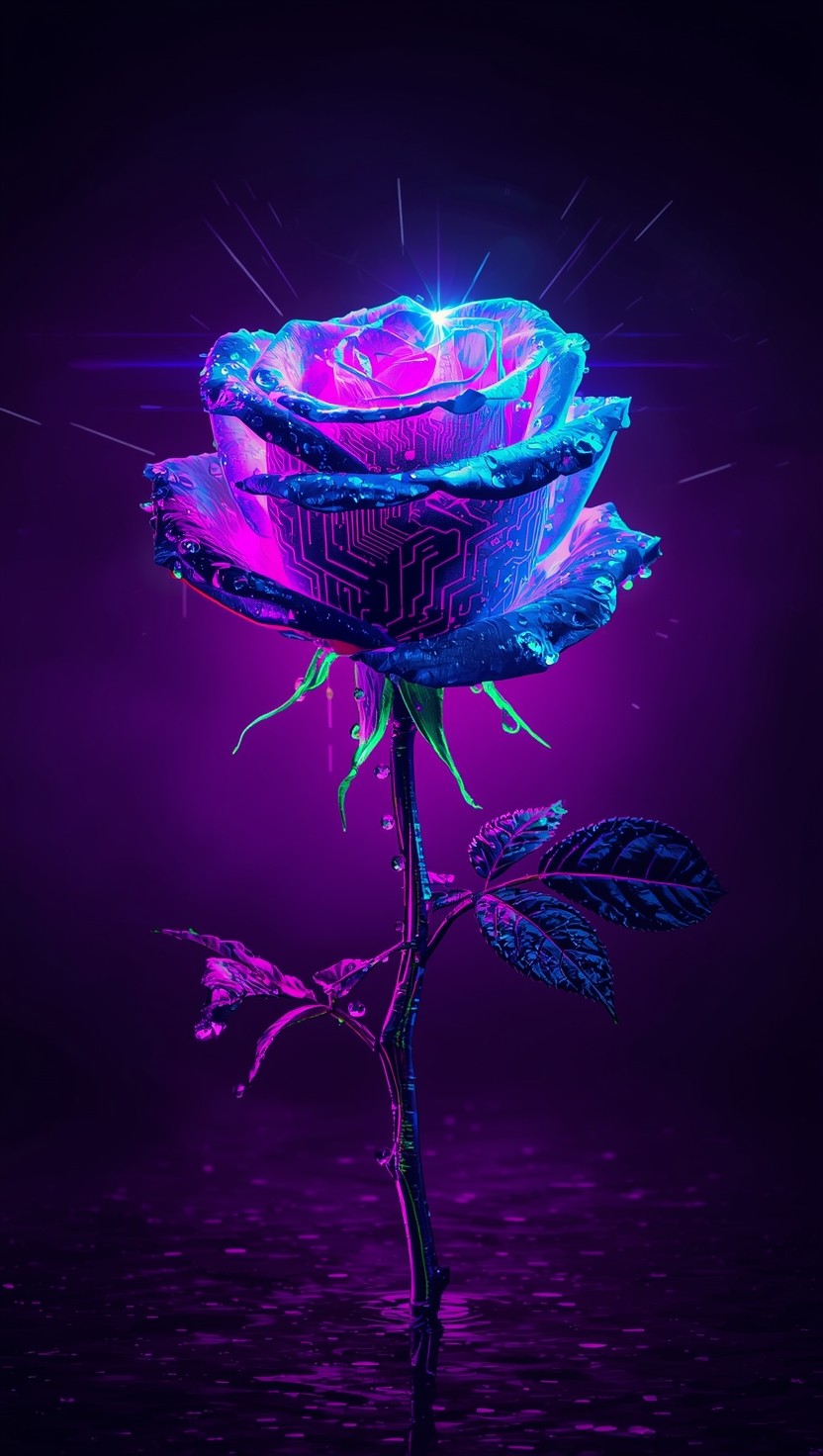 Free Neon Cyberpunk Rose Image - Rose, Cyberpunk, Neon | Download at ...