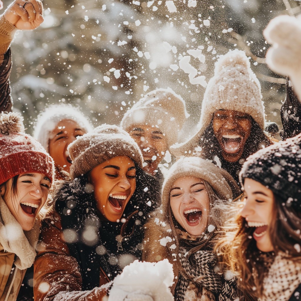 Free Joyful Winter Fun Image - Joy, Friends, Snowfall | Download at ...